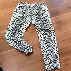 Emerson Fry Leopard Linen Adjustable Waist Pants